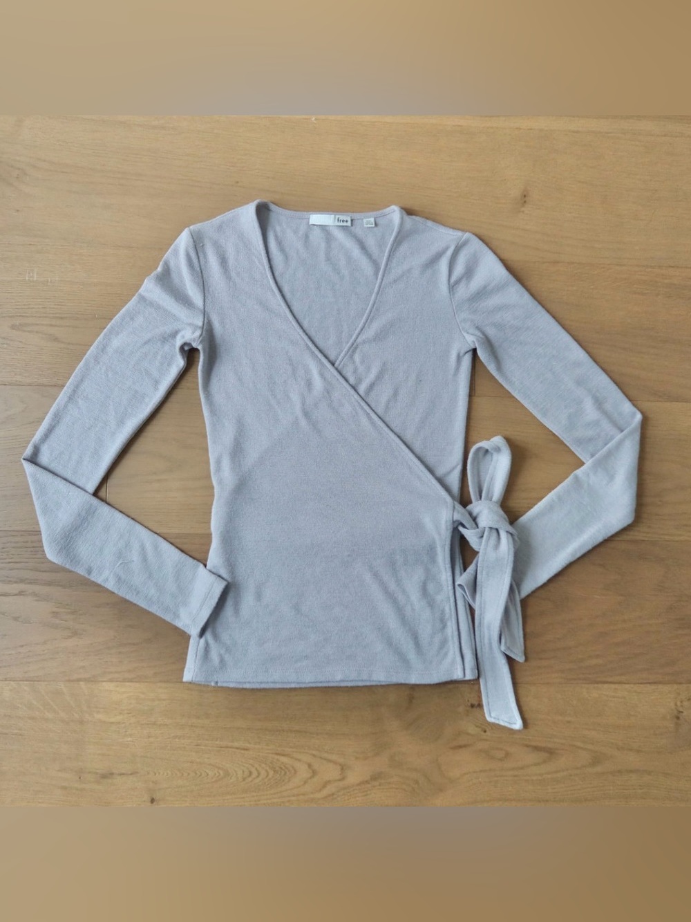 Wilfred Light Gray Wrap Tunic with Side Tie